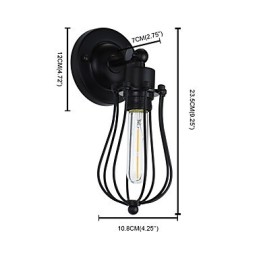 Malovaná ocelová nástěnná lampa němá černá americká káva dekorace retro nástěnná lampa světelný meč na zdi