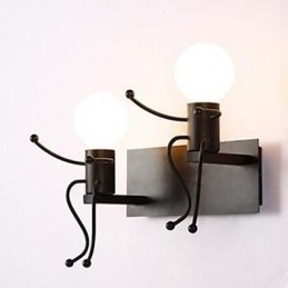 Nástěnná lampa American Country Iron Nástěnná lampa do ložnice Kreativní nástěnná lampa do teplé uličky Villain
