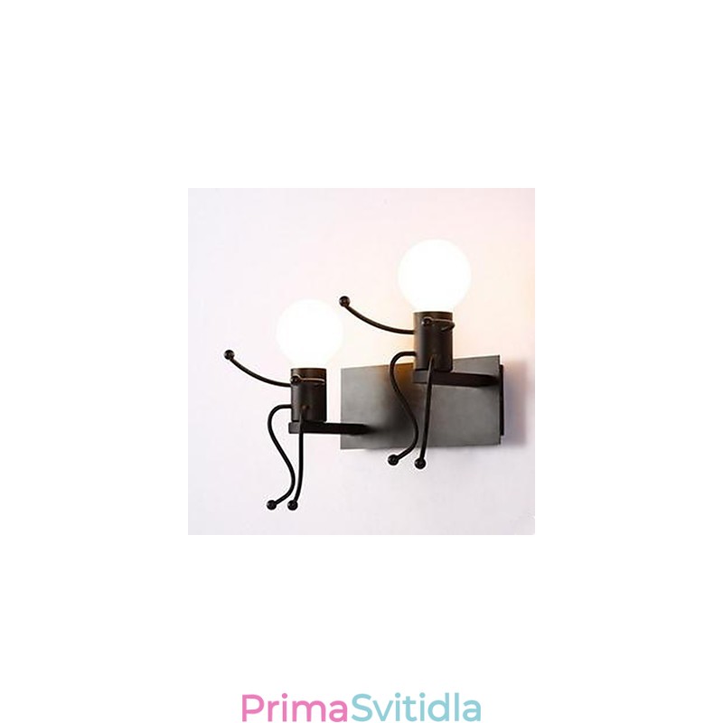 Nástěnná lampa American Country Iron Nástěnná lampa do ložnice Kreativní nástěnná lampa do teplé uličky Villain
