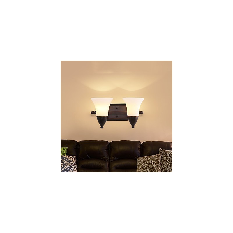 Rustic Lodge Black Oxide Finish Funkce pro ochranu očí Nástěnné svítidlo s okolním světlem
