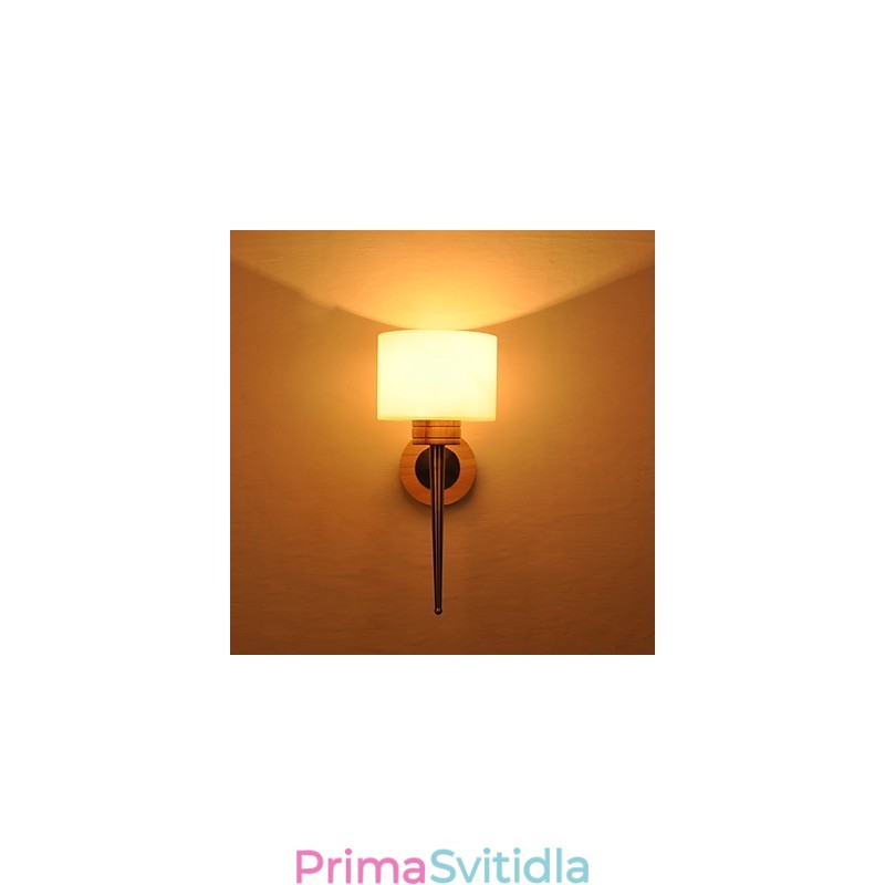 Jednoduchá nástěnná lampa Noční stolní lampa se skleněným stínidlem a masivním dřevem pro komodu do ložnice Obývací pokoj Dětský pokoj