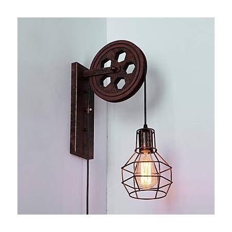 Industriální retro železná nástěnná lampa Creative Personality Lift Kladka Wall Lamp Industriální retro železná nástěnná lampa Creative Personality Lift Kladka Wall Lamp