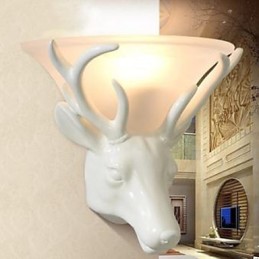 Současná a smluvní nástěnná lampa s jelení hlavou Módní kreativní nástěnná lampa do ložnice