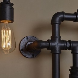 Loft Industrial Nástěnná svítidla Starožitná nástěnná svítidla Edison s žárovkami Nástěnná lampa Vintage Pipe pro osvětlení obývacího pokoje