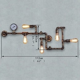 Loft Industrial Nástěnná svítidla Starožitná nástěnná svítidla Edison s žárovkami Nástěnná lampa Vintage Pipe pro osvětlení obývacího pokoje