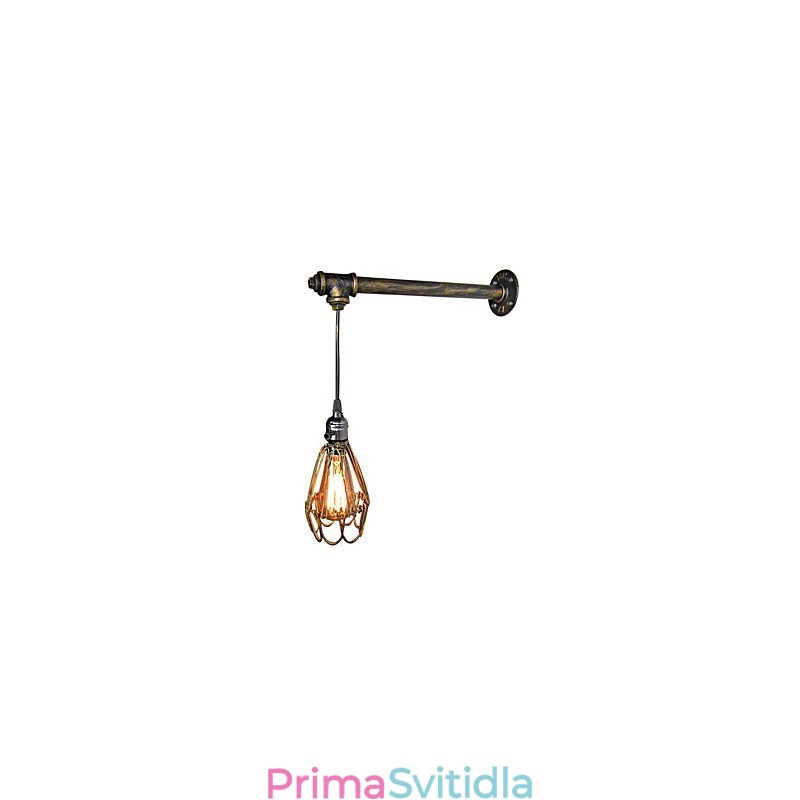 Loft vintage nástěnné svítidlo restaurace kavárna chodba bar Iron Cage nástěnná lampa průmysl Iron pipe lighting