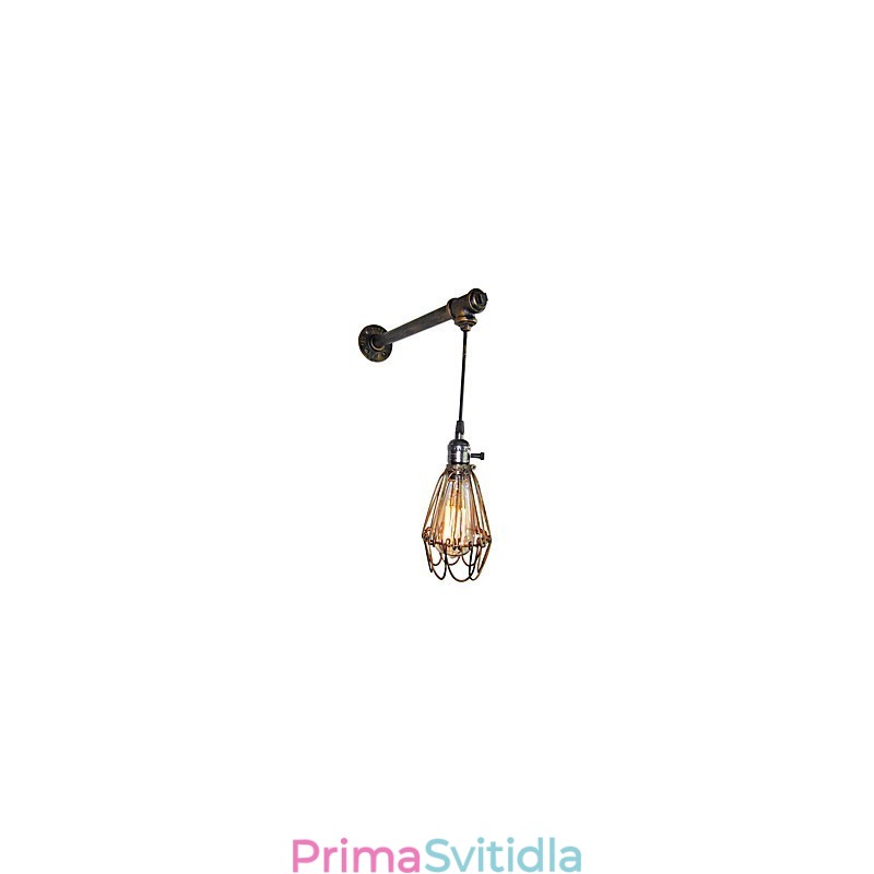 Loft vintage nástěnné svítidlo restaurace kavárna chodba bar Iron Cage nástěnná lampa průmysl Iron pipe lighting