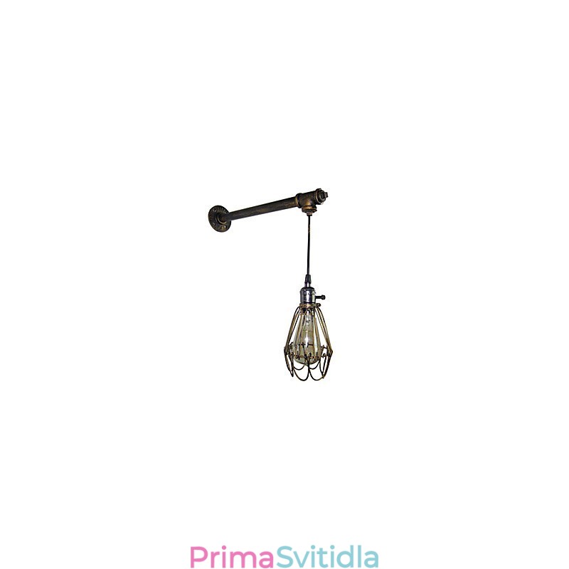 Loft vintage nástěnné svítidlo restaurace kavárna chodba bar Iron Cage nástěnná lampa průmysl Iron pipe lighting