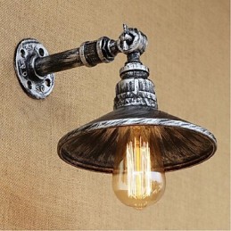 Nástěnná nástěnná lampa na vodní dýmku v industriálním stylu, světle stříbrná