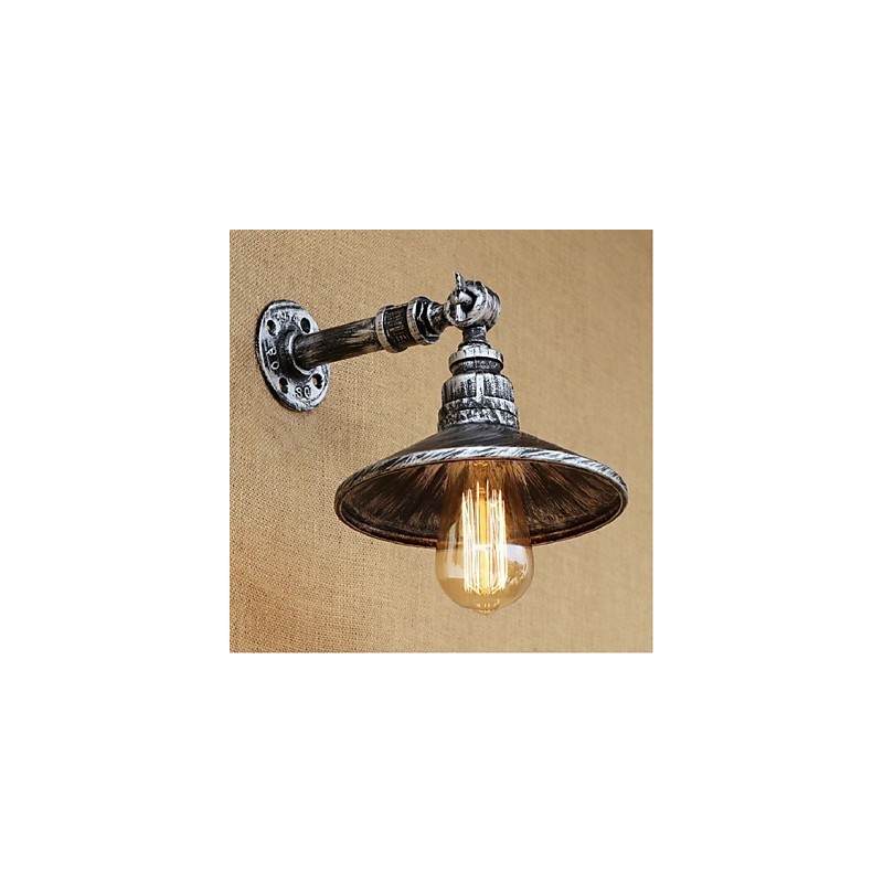 Nástěnná nástěnná lampa na vodní dýmku v industriálním stylu, světle stříbrná