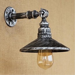 Nástěnná nástěnná lampa na vodní dýmku v industriálním stylu, světle stříbrná