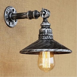 Nástěnná nástěnná lampa na vodní dýmku v industriálním stylu, světle stříbrná