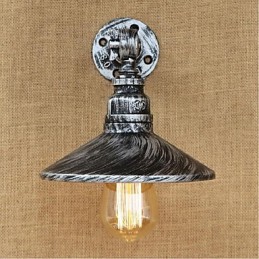 Nástěnná nástěnná lampa na vodní dýmku v industriálním stylu, světle stříbrná