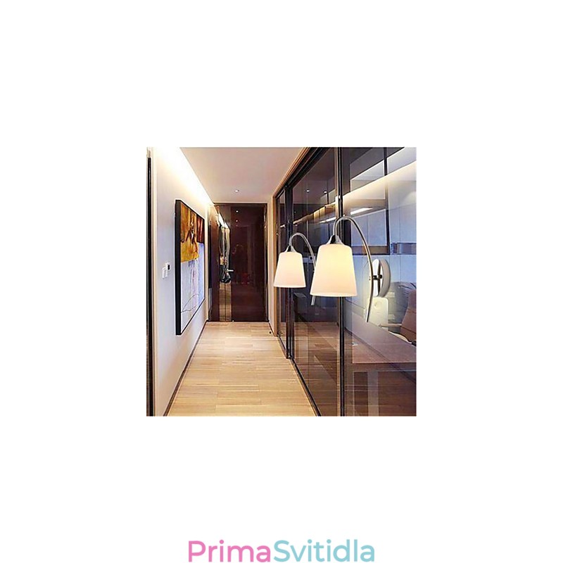 Moderní minimalistická skleněná nástěnná lampa do hotelového pokoje