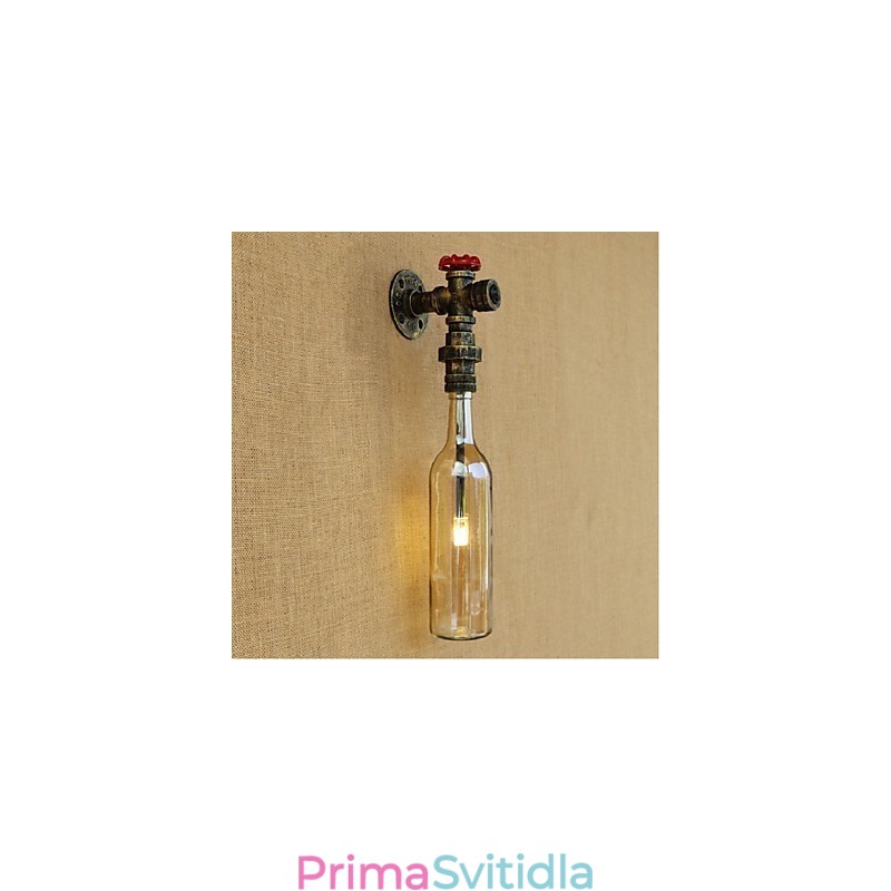 Jantarová vodní nástěnná lampa s vypínačem