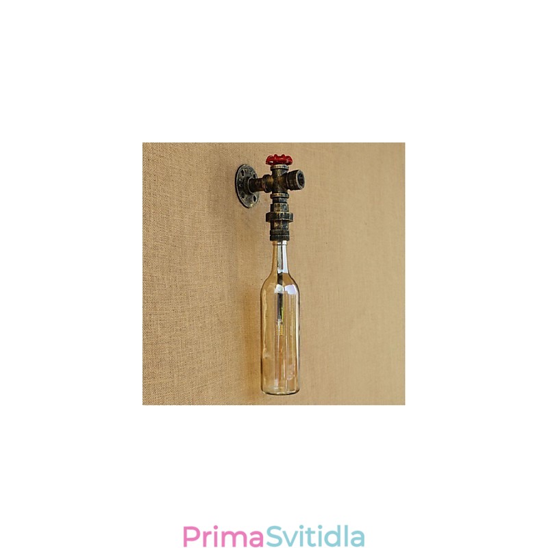 Jantarová vodní nástěnná lampa s vypínačem