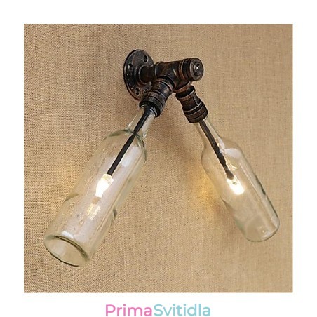 Retro American Village Kreativní průmysl Vítr Designer Láhev na vodu Nástěnná lampa Světle modrá Transparentní Retro American Village Kreativní průmysl Vítr Designer Láhev na vodu Nástěnná lampa Světle modrá Transparentní
