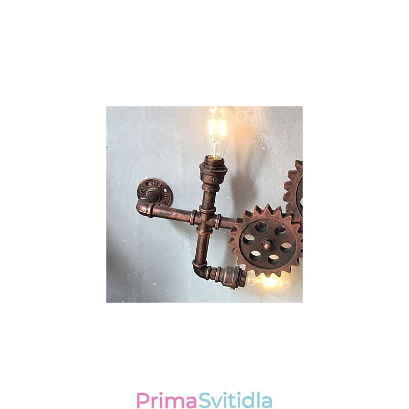 Vintage průmyslová trubková nástěnná světla Tvar ozubeného kola Kreativní otočná světla Restaurace Kavárna Bar Dekorační osvětlení