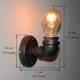 Simple Retro Industrial Iron Pipe Dekorativní nástěnné svítidlo Wall Fixture
