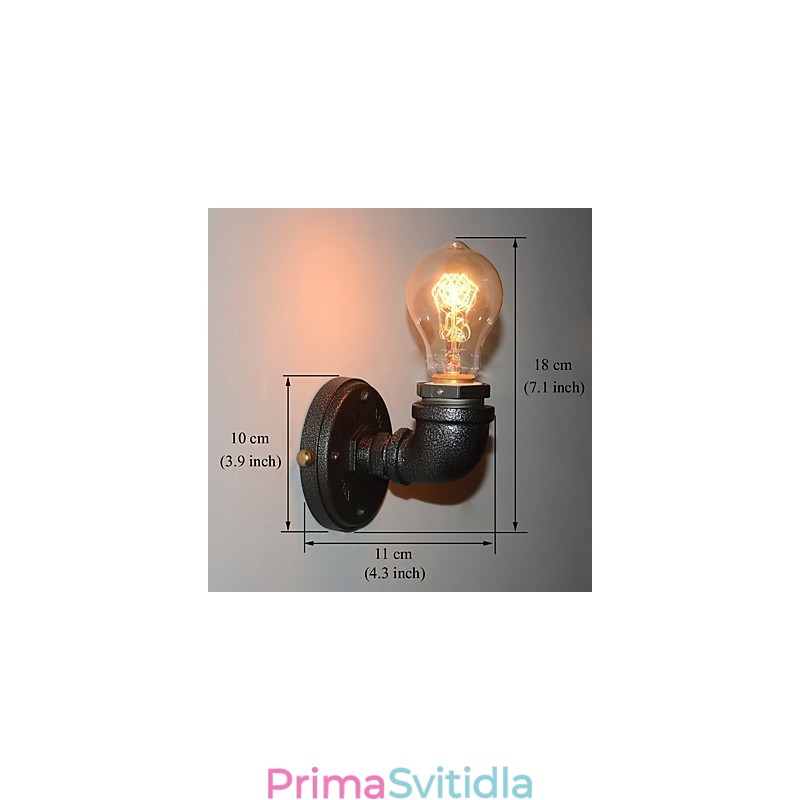 Simple Retro Industrial Iron Pipe Dekorativní nástěnné svítidlo Wall Fixture