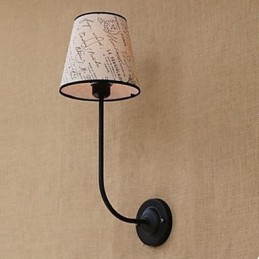 Moderní stručná móda bar restaurace Nostalgická snídaně látkový potah nástěnná lampa tepané železo ohyb