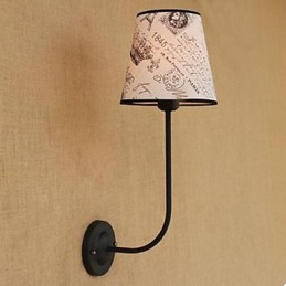 Moderní stručná móda bar restaurace Nostalgická snídaně látkový potah nástěnná lampa tepané železo ohyb