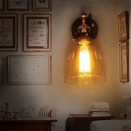 Industriální Edison Jednoduchost Skleněné nástěnné nástěnné svítidlo Kovový základní kryt Jídelna Studovna Kancelář předsíň Světlo na zeď
