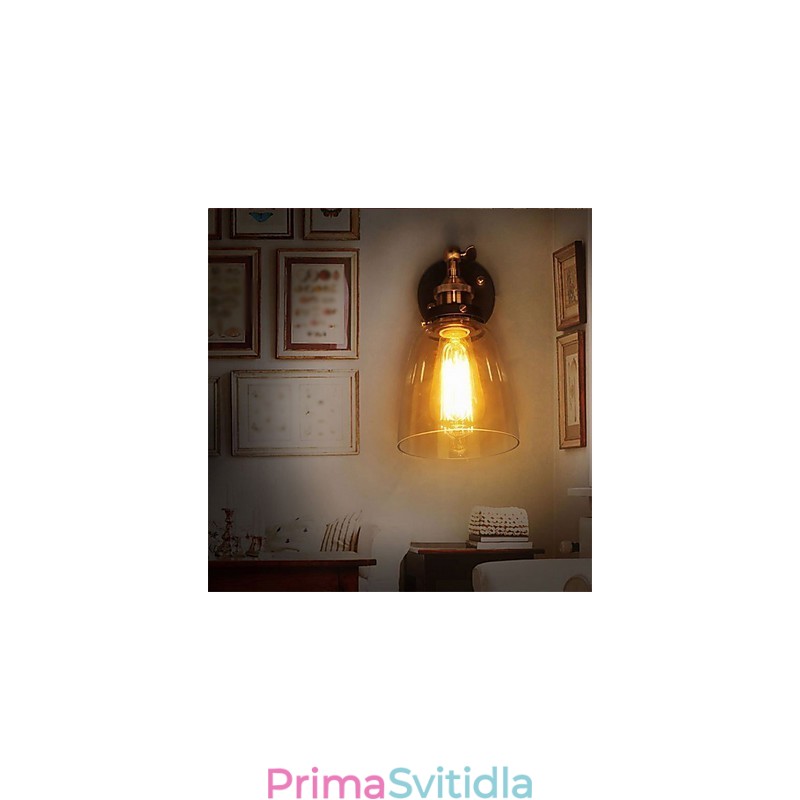 Industriální Edison Jednoduchost Skleněné nástěnné nástěnné svítidlo Kovový základní kryt Jídelna Studovna Kancelář předsíň Světlo na zeď