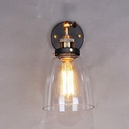 Industriální Edison Jednoduchost Skleněné nástěnné nástěnné svítidlo Kovový základní kryt Jídelna Studovna Kancelář předsíň Světlo na zeď