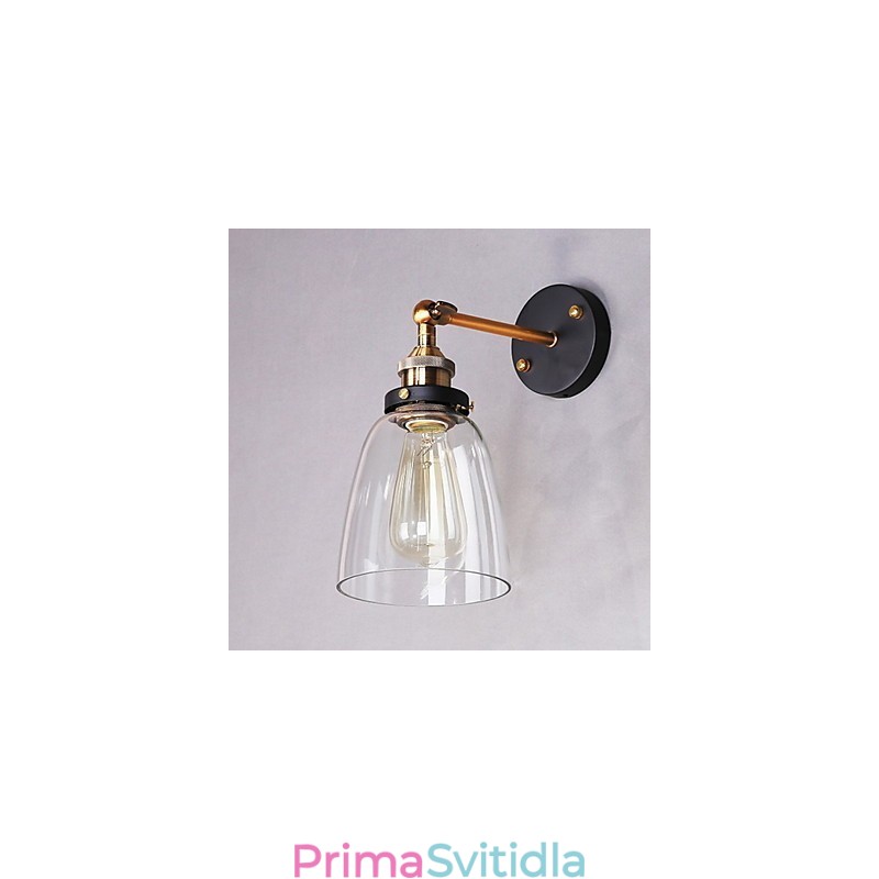 Industriální Edison Jednoduchost Skleněné nástěnné nástěnné svítidlo Kovový základní kryt Jídelna Studovna Kancelář předsíň Světlo na zeď
