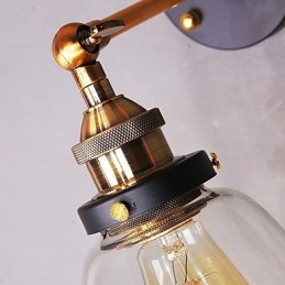 Industriální Edison Jednoduchost Skleněné nástěnné nástěnné svítidlo Kovový základní kryt Jídelna Studovna Kancelář předsíň Světlo na zeď