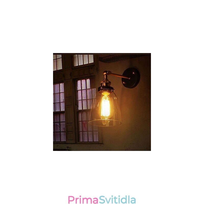 Industriální Edison Jednoduchost Skleněné nástěnné nástěnné svítidlo Kovový základní kryt Jídelna Studovna Kancelář předsíň Světlo na zeď