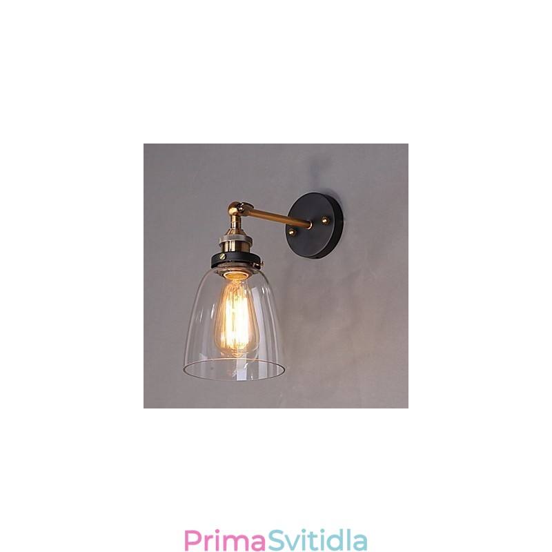 Industriální Edison Jednoduchost Skleněné nástěnné nástěnné svítidlo Kovový základní kryt Jídelna Studovna Kancelář předsíň Světlo na zeď