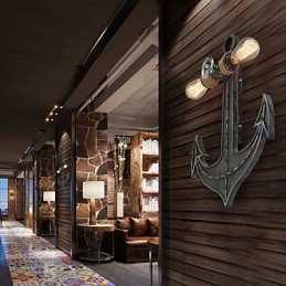 Vintage průmyslová nástěnná světla Dřevěná loď Kotva Tvar Kreativní restaurace Kavárna Bar Dekorační osvětlení
