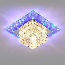 Mini křišťálové stropní svítidlo Bodové svítidlo 3W kreativní lampa Tubusové světlo Barevné barevné čtvercové kupolové světlo