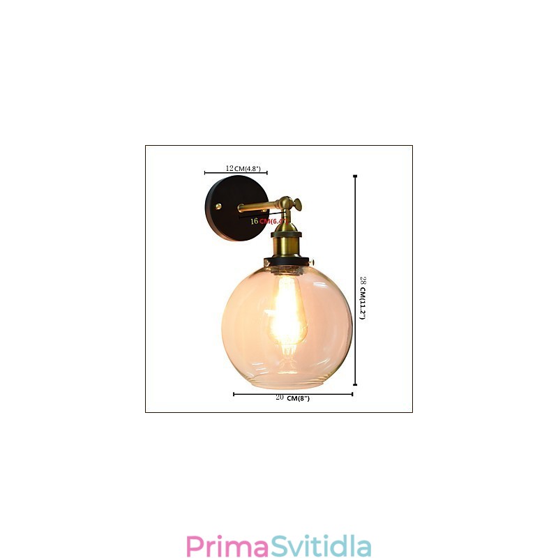 Železná nástěnná lampa Černá Jednoduchá retro nástěnná lampa Jednohlavá dekorativní nástěnná lampa evropského stylu