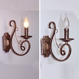 Mini retro nástěnná lampa předsíň Osvětlení nástěnné lampy ve tvaru kovové svíčky