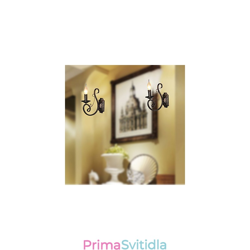 Mini retro nástěnná lampa předsíň Osvětlení nástěnné lampy ve tvaru kovové svíčky