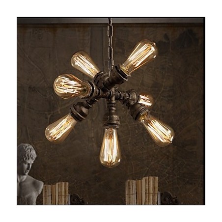 Americká průmyslová vodní dýmka Retro styl Wind 7 Light závěsný lustr Americká průmyslová vodní dýmka Retro styl Wind 7 Light závěsný lustr