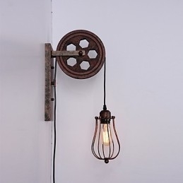 Industriální retro železná nástěnná lampa Creative Personality Lift Kladka Wall Lamp