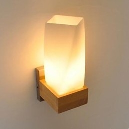Jednoduchost Nordic Wood Art Obývací pokoj Chodba Balkon Sklo Masivní dřevo Nástěnná lampa Ložnice Čelo postele