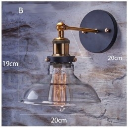 Nástěnné svítidlo do ložnice 1 Light Rustic Lodge se skleněným stínidlem