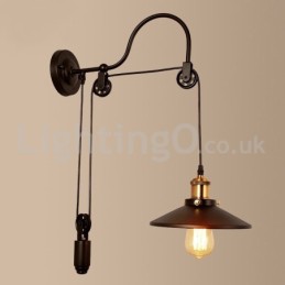 Retro zapuštěná nástěnná svítidla Bar u uliček Kavárna Ložnice Nástěnná lampa s kladkou do podkroví