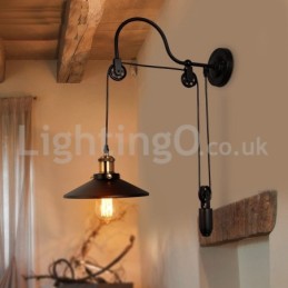 Retro zapuštěná nástěnná svítidla Bar u uliček Kavárna Ložnice Nástěnná lampa s kladkou do podkroví