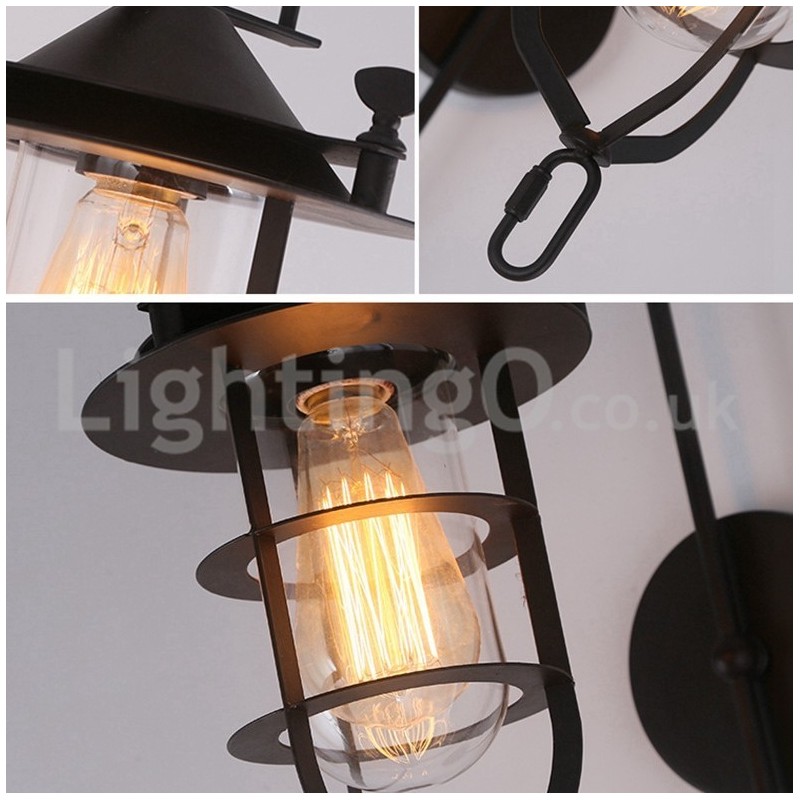 Retro Dock Nástěnná lampa Black Wharf Nástěnná světla Dock Sconce Restaurace Obývací pokoj Kavárna Bar Obchod s oblečením