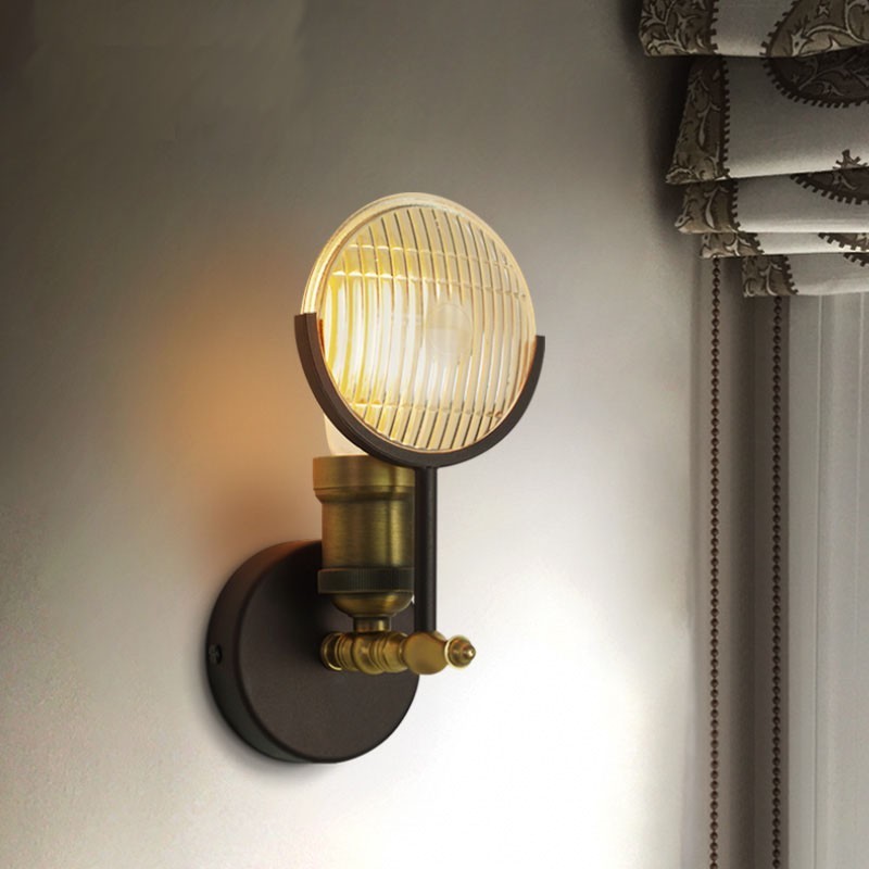 1 Světlé rustikální retro Vintage nástěnné svítidlo se skleněným stínidlem Speciální pro hotelovou kancelář Showroom Obývací pokoj Jídelna