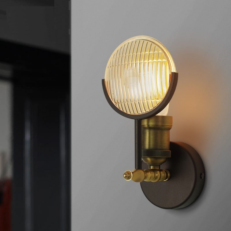 1 Světlé rustikální retro Vintage nástěnné svítidlo se skleněným stínidlem Speciální pro hotelovou kancelář Showroom Obývací pokoj Jídelna