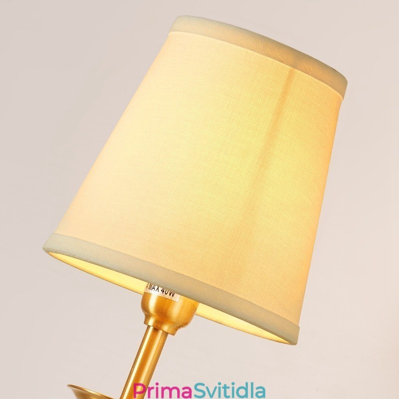 Čistá mosaz luxusní rustikální retro vintage 1 lehké svíčkové nástěnné světlo s látkovým stínidlem Speciální pro hotelovou ložnici Showroom Obývací pokoj Jídelna
