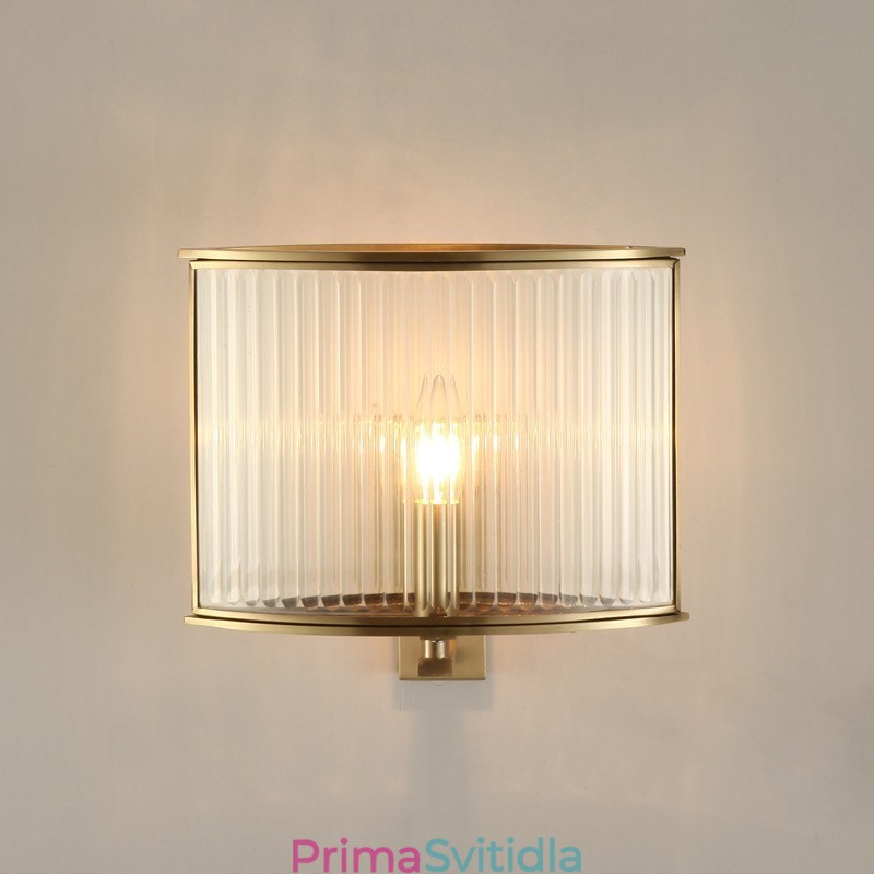 Luxusní rustikální retro Vintage 1 nástěnné světlo z čisté mosazi se skleněným stínidlem