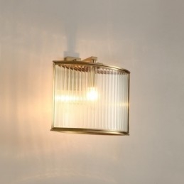 Luxusní rustikální retro Vintage 1 nástěnné světlo z čisté mosazi se skleněným stínidlem